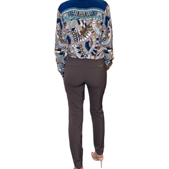 Mac High Rise Tech Sleek Anna Zip Stretch Pants Sz 12 In Chocolate Espresso - Picture 4 of 16